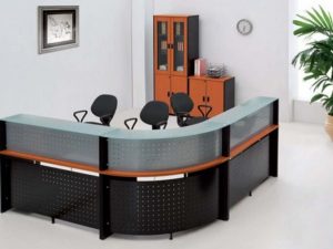 Executive 2.2m Executive metallic reception counter  with double pedestal